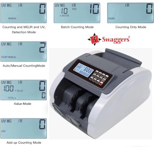 Image of swaggers Updated Heavy Duty Note /Currency /Cash /Money Counting Machine with Fake Note DetectionFor All Old /New Notes. 1 Year offsite Warranty