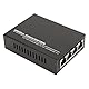 GOWENIC Medienkonverter, Gigabit 1 optischer Port, 4 elektrische Ports, RJ45-Port, SFP-Faser-Transceiver-Modul, 10/100/1000Base TX auf 1000Base FX, bis zu 25 km