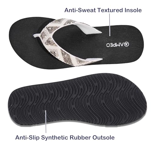 Ampeo Women's Arch Support Flip Flops Comfortable Casual Summer Beach Thong Sandals