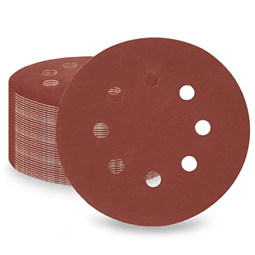 LESNIC Hojas de lija de grano 600, 100 unidades, 125 mm, 5 pulgadas, 8 agujeros, papel de lija de gancho y bucle para lijadora orbital y todas las herramientas oscilantes Cover