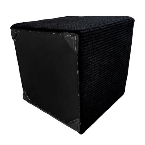 Extrasen Hocker Wohnzimmer Sitzhocker - Quadratisch 40 x 40 cm - Sofahocker - Dünner Cord Schwarz