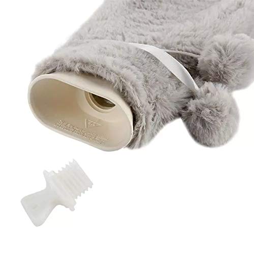 Long-Hot-Water-Bottle-with-Cover2L-Hot-Water-Bottle-with-Removeable-Washable-Soft-Plush-Cover-Warm-in-WinterNatural-Rubber-Bottle-for-NeckWaistBackLegsShoulder74-x-13cm-Dark-Grey