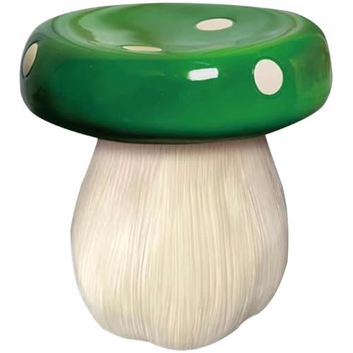 Reposapiés otomano con Forma de Hongo para sofá, Bonito Taburete bajo para Uso doméstico, mesita de Noche Estable, Color Verde (Verde, 32 x 35 cm)