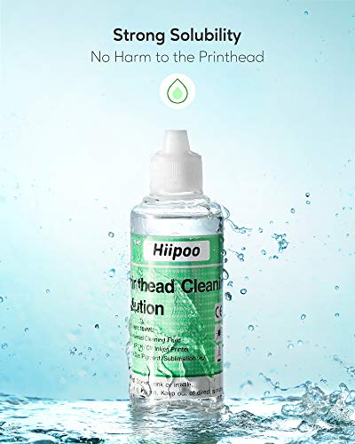 Hiipoo Universal Printhead Cleaning Kit Compatible for HP Canon Brother Inkjet Printers,Work with 8600 8610 ET-2650 WF-2650 WF-2750 WF-7710 WF-7720 ect, High Efficiency Premium Syringe, 100ML