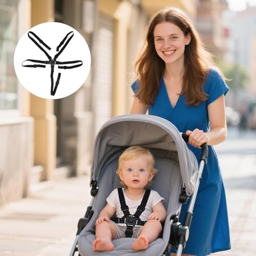 5-Punkt-Sicherheitsgurt für Tripp Trapp Gurt und Stokke Tripp Trapp Gurt, Kompatibel mit Hauck Hochstuhl Zubehör, Ideal für Kinder von 6 Monaten bis 3 Jahren