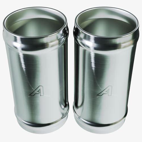 2 Pack - 22mm (7/8 Inch) Aluminium Metal Hose Pipe Connector for Garden Hoses, Water Pipes, Inline Barbed Joiner - 100mm (4 Inch) Long