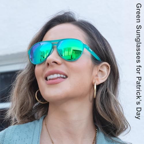 Image of Jefoo Polarized Aviator Sunglasses for Women Men Retro Trendy Sports Sunglasses for Outdoor UV400 Protection