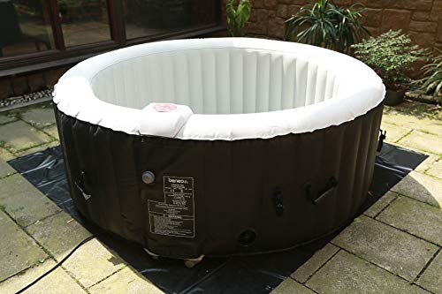 BeneoSpa Tragbarer aufblasbarer Whirlpool, für 4 Personen, 130 Massagedüsen, Schwarz-Weiss – Bild 5