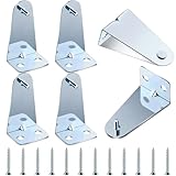 Ferraycle 8 Set Metal Hold Down Brackets 1.8 inch Silver Blinds Holder Replacements Horizontal Blind Brackets with Screws for Horizontal Shades Window Doors Home Accessories