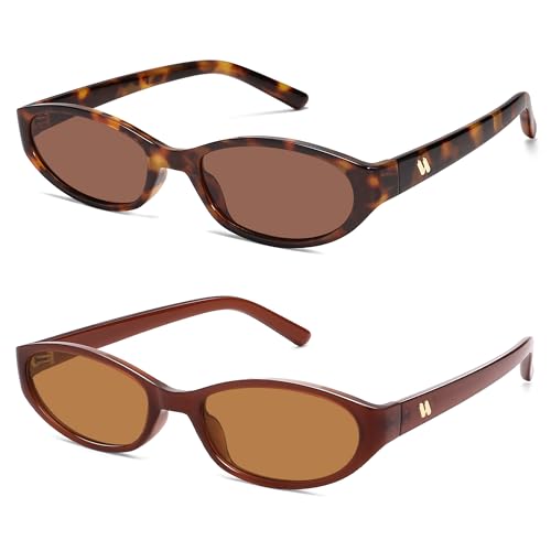 Image of Retro Oval Sunglasses Womens Mens Y2k Trendy Cateye Shades AR82299 | Narrow Round Cute Sunnies,90s 2000s Cool Skinny Frame