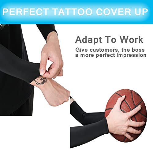 3 Paar UV-Schutz, kühlende Armstulpen für Männer und Frauen, Kompression, lange Tattoo-Abdeckung, Armwärmer, Sport, Radfahren, Fahren, Golf, Laufen, Basketbal, Schwarz - Image 6
