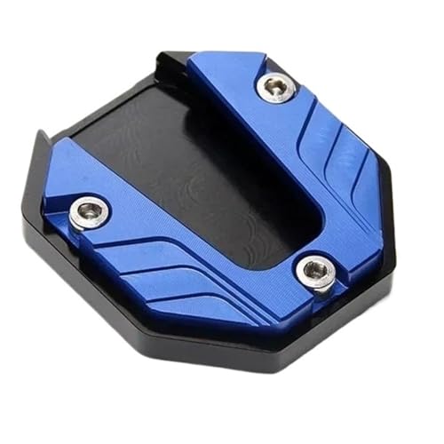 Extension béquille moto bleue avec plaque de support latéral élargie