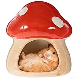 Esshogo Keramikhaus für Hamster, Einzigartige Hamster Haus Keramik, Hamster Versteck Keramik, Pilzförmiges Hamsterhaus Und Habitats, für Rennmäuse, Mäuse,Chinchillas Hamsterversteck (Klein)