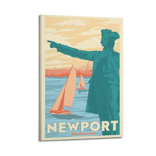Poster de voyage Newport Rhode Island encadré 40x60 cm pour salon