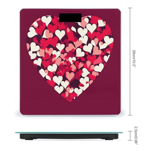 Báscula digital corazón Valentine de vidrio templado miniatura 2