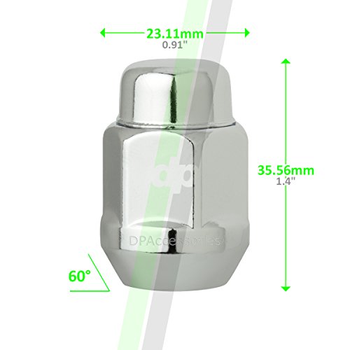 Dpaccessories 20 Chrome 12X1.5 Closed End Bulge Acorn Lug Nuts - Cone Seat - 13/16" Hex D3716-2305/20 #TOP2