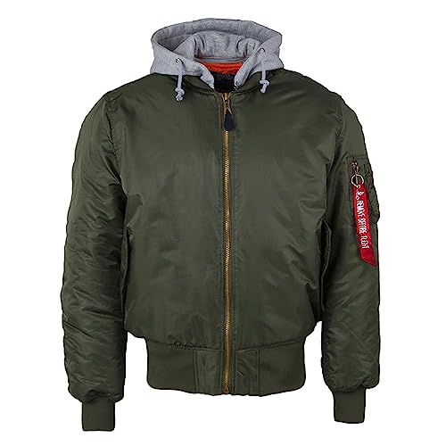 Hooded Men's MA-1 Bomber Flight Jacket Winter Coat