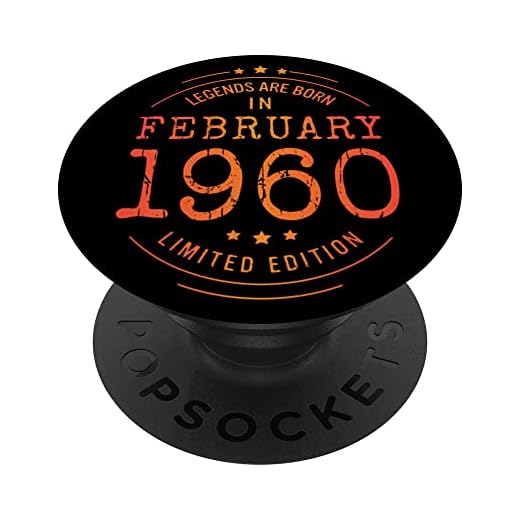 Cumpleaños Febrero 1960 Edición Limitada Regalo February PopSockets PopGrip Intercambiable
