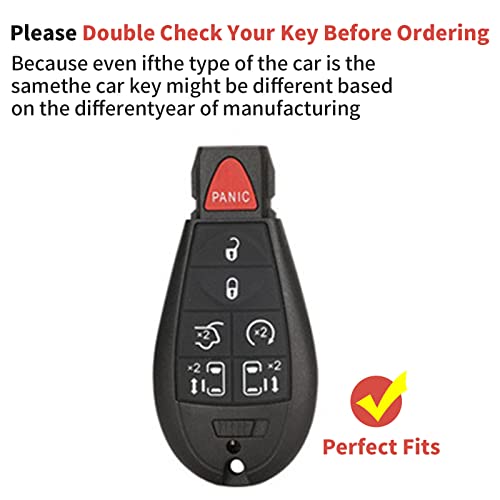 2Pcs For Dodge Key Fob Cover With Metal Keychain For Dodge Ram 1500 2500 3500 2009-2012 Journey Challenger Chrysler Town And Country Jeep Grand Cherokee-7Buttons(Black White) #TOP1