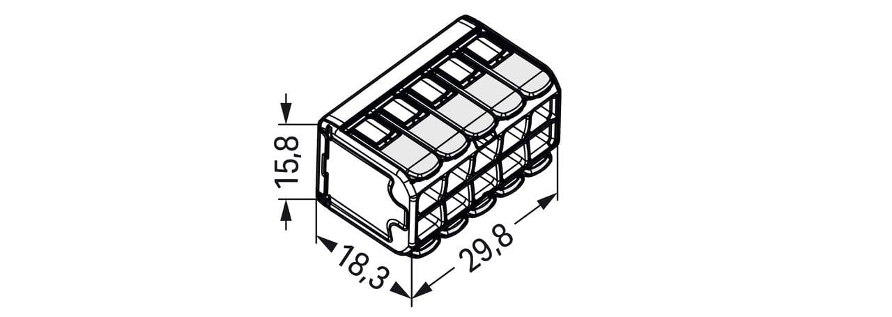 WAGO 15 morsetti di collegamento 221-490 | 10 conduttori, fino a 4 mm², connettori per cavi COMPACT con leve per tutti i tipi di conduttori in tutto il mondo, sicurezza dell'applicazione confermata