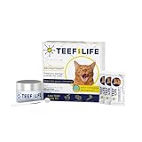 TEEF FOR LIFE Protektin30 Prebiotic Dental Powder for Cats, Plant-derived, Clinically-Proven Formula Naturally Fights Bad Breath, Plaque, and Tartar, Dental Kit with 90 Servings (3 Packets)