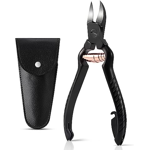 BEZOX Podiatrist Toenail Clippers, Heavy Duty Ingrown Nail Clippers for Thick Nails, Surgical Grade Stainless Steel Pordiatry Ingrwon Toenail Tools - Black Cover
