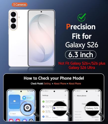 Image of VONZEE Clear Logo Electroplating Transparent Case for Samsung S26 5G, Magnetic Plating Electroplate TPU Cover, Individual Camera Protection for Each Lens - Deep Purple