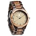 Treehut Zebrawood and Ebony Wooden Men's Watch - Tri-Fold Clasp - Stainless S.