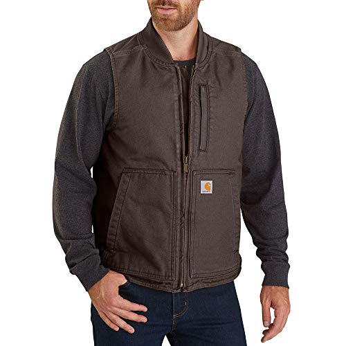Image of Carhartt Men's 104395 Washed Duck Insulated Rib Collar Vest