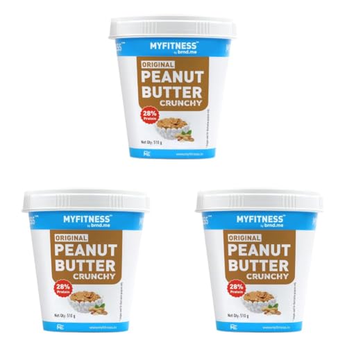 Image of MYFITNESS Original Classic Peanut Butter Crunchy 510g | 25g Protein to Boost Energy | Tasty & Healthy Nut Butter Spread | Vegan | Cholesterol Free, Gluten Free | Zero Trans Fat | Peanut Butter Crunchy