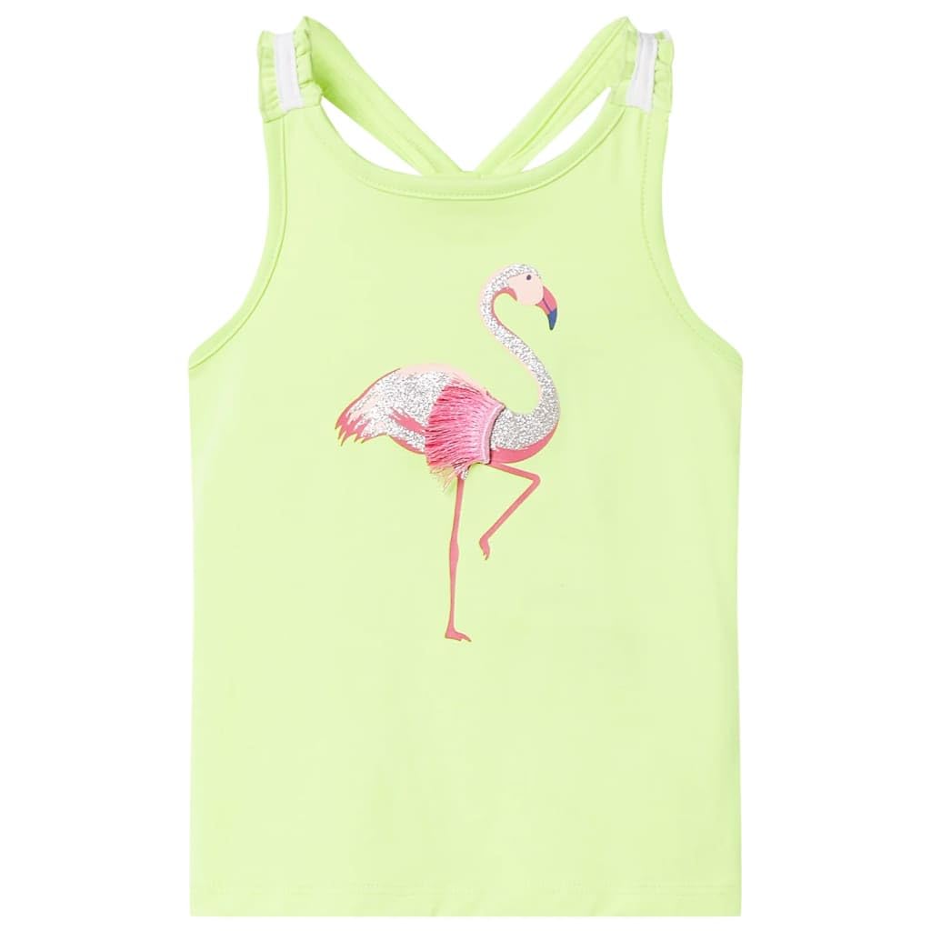 Vidaxl Yellow Kids' Tank Top Sleeveless Children Camisole Undershirt Vest Neon 128