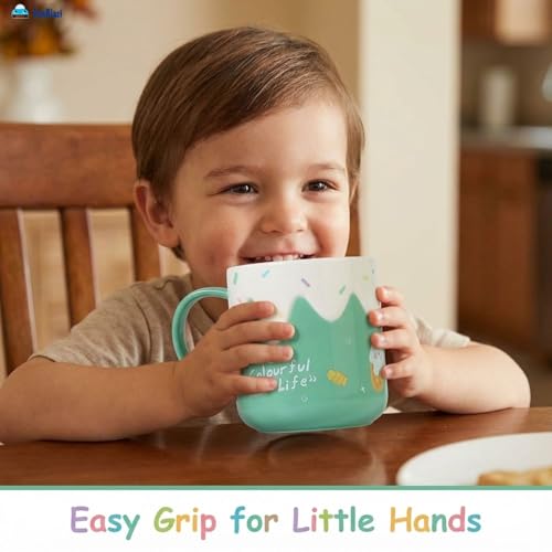 Image of FunBlast Milk Mug for Kids - 420 Ml; Unbreakable Mug for Kids, Milk Mugs for Kids Unbreakable - Milk Drinking Cup for Kids (Seagreen)