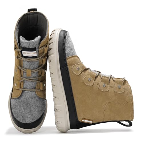 Image of Project Cloud 100% Genuine Leather Womens Snow Boots- Genuine Leather Waterproof Memory Foam Insole and Non-Slip Winter Snow Boots For Women Footwear - Outdoor Shoes (Leonora)