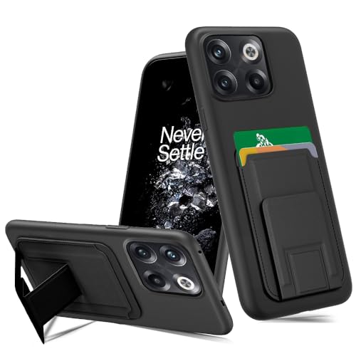 Pusiikeer Compatible for Umidigi G9 G9A 5G Phone Case, Folding Card Holder/Slots Kickstand/Stand Wallet Silicone TPU Slim Fit Protective Cover Case for Umidigi G9/G9A 5G 2024 - Black