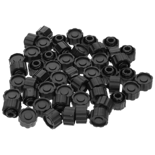 PRETYZOOM Embouts Capuchons de Distribution 25 Pièces Noirs 4 MM, Bouchons Adaptateurs Plastique Industriel, Fournitures Laboratoire Usage