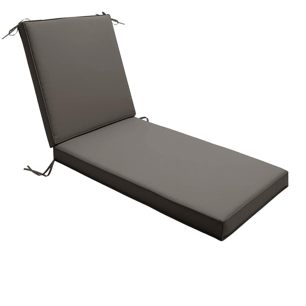 Coussin imperméable pour chaise longue – Matelas de rechange épais et doux pour transats et chaises longues – Attaches antidérapantes – Gris 30 – 183 x 53 x 5 cm – Idéal pour terrasse et relaxation en