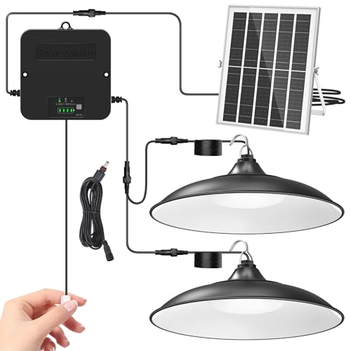 Solar Shed Light Indoor Outdoor with Pull Cord Dual Lamp Day & Night Use