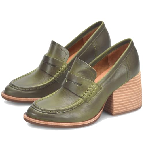 Image of MOOMMO Women Chunky Platform Loafers Pumps Round Closed Toe Slip On Penny Loafers Suede Block High Heels Oxford Shoes Formal Classic Thick Heel Dress Loafer Office Ladies Vintage Comfort 4-11 M US