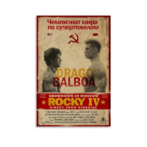 JGNHJC Rocky IV Rocky Balboa VS Ivan Drago Fight Poster Canvas Art Poster Bedroom Decor Posters 12x18inch(30x45cm), Unframe-style-10