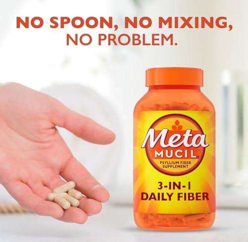 Metamucil 3-in-1 Fiber Capsules, Daily Psyllium Husk Fiber Supplement for Digestive Health, Plant Based Fiber Supplement, 340 Capsules (Pack of 1) - image 4