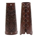 Viking Bracers Medieval Leather Bracers Embossed Wolf Leather Arm Guards Cuff Leather Gauntlet Armband Bracers