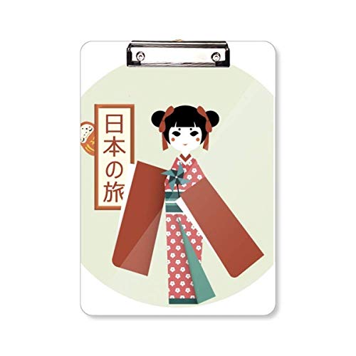 Porte-bloc traditionnel japonais A4 sous-main rigide avec clip de rangement de documents