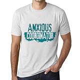 Homme Tee-Shirt Coordinateur Anxieux – Anxious Coordinator – T-Shirt Vintage Blanc Chiné 3XL