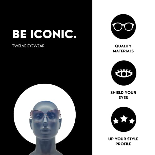Twelve Oversized Cat Eye Classic Frame Non-Polarized Sunglasses for Women Retro Style 100% UV Protection Lens…4