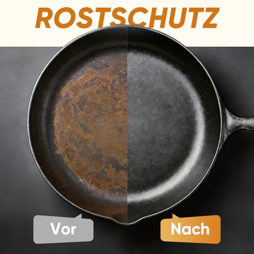 cenozo 300g Einbrennpaste,Dutch Oven Pflegepaste,100% Natürlich Gusseisen Pflege Antihaft und Rostschutz,Outdoor-Grillen Zubehör Einbrennpaste Gusseisen für Dutch-Oven,Grillrost,Gusseisen Pflege
