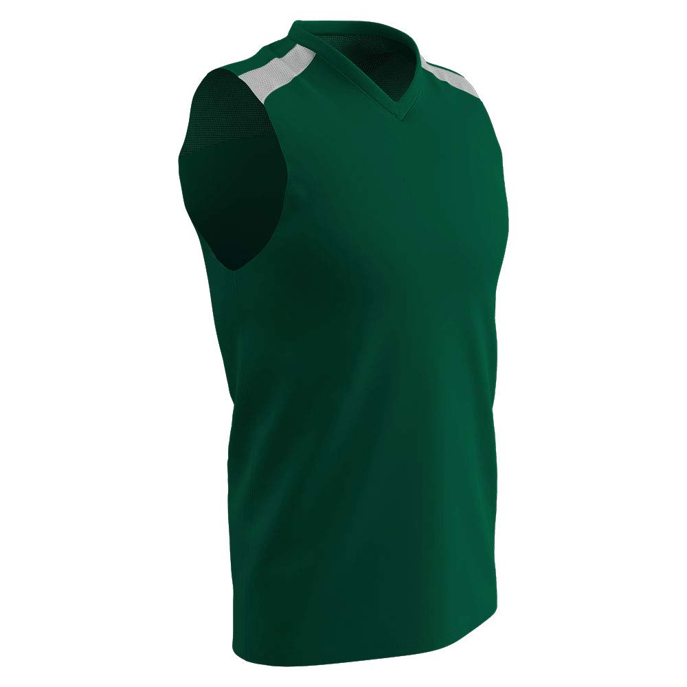 Champro BBJ61AFGW2XL Free Toss-Maglia da Basket in Poliestere, Verde Bosco, Bianco, XXL Uomo