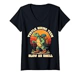 Photo Gallery donna divertente tartaruga squadra escursionismo lento come shell retro tramonto maglietta con collo a v Photo Gallery donna divertente tartaruga squadra escursionismo lento come shell retro tramonto maglietta con collo a v