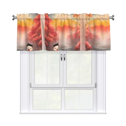 WHJSHOP Sun Mountain Rideaux courts avec tringle à...