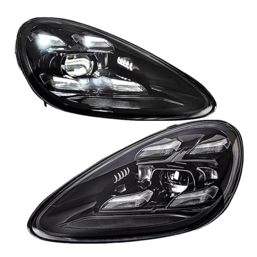 2 luces delanteras LED compatibles con faros delanteros LED Porsche Cayenne 2011-2018 actualización de coche 2021 estilo completo Led DRL accesorios de faros(15-18_ORIGINAL WITH AFS)