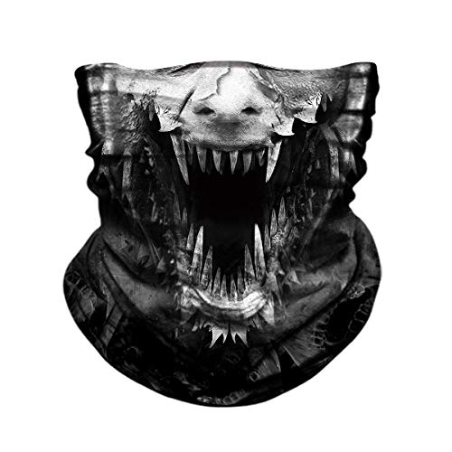 TERNNK Skull Face Mask Half Sun Dust Wind Protection, 3D Tube Mask Seamless Durable Face Mask Bandana Skeleton Face Mask Motorcycle Bike Riding Fishing Hunting Cycling Festival, Many Patterns (F3)